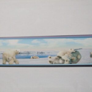 AsCr digi behangrand polar bears xxl blauw grijs wit