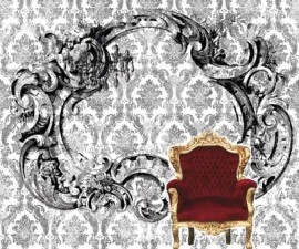 AsCr Fotowand XXL Baroque2 barok  grijs wit