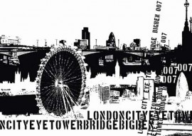 AsCr Fotowand XXL London+tekst grijs