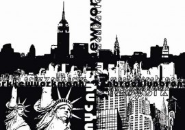 AsCr Fotowand XXL New York+tekst zw-wit