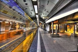 AsCr Fotowand XXL Station metro geel grijs