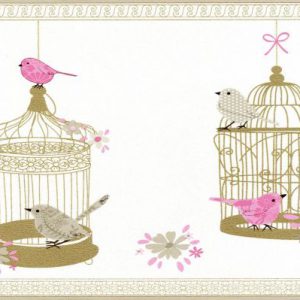 Caselio Girls Only behangrand Birdy vogels multikl.