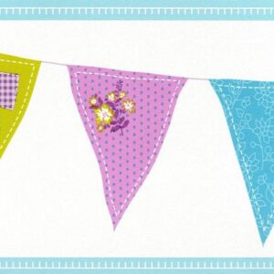 Caselio Girls Only behangrand Fanion vlag groen