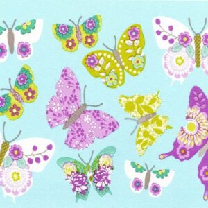 Caselio Girls Only behangrand Papillons vlinders
