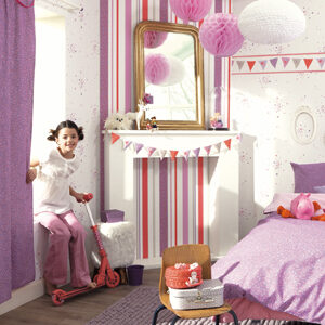 Caselio Girls Only Rayure streep wit roze lila