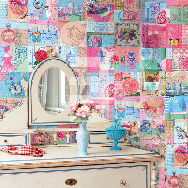 Eijf PIP 3 Fotowand Bright Pip vogels multikleur