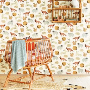 Eijffinger Mini Me behang eekhoorn,egel,vosje