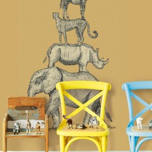 Eijffinger Mini Me Wallpower Safari Stack Ochre
