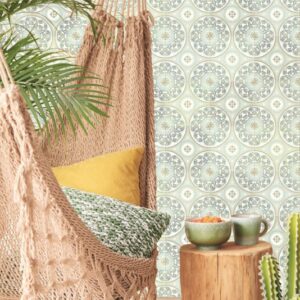 Eijffinger Wallpower Carmen Rosario Tiles Celadon 392576