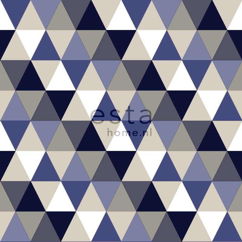 esta-everybody-bonjour-behang-driehoeken-blauw-grijs-beige-1
