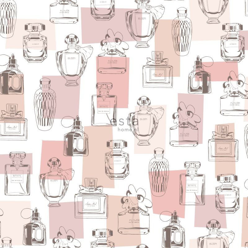 Esta Fab behang met Parfumflesjes 138854
