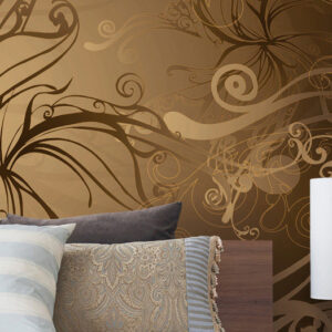 Flowers en Textures fotobehang Gold