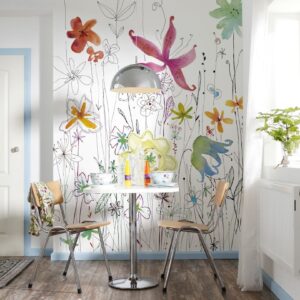 Flowers en Textures fotobehang Joli