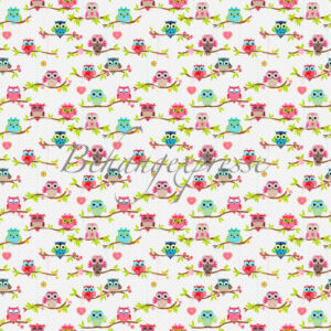 Fotobehang Color Choc met uiltjes INK6063