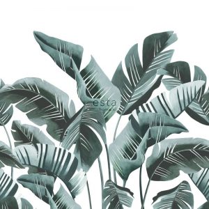 Esta Fotobehang grote bananenbladeren blauwgroen 158898