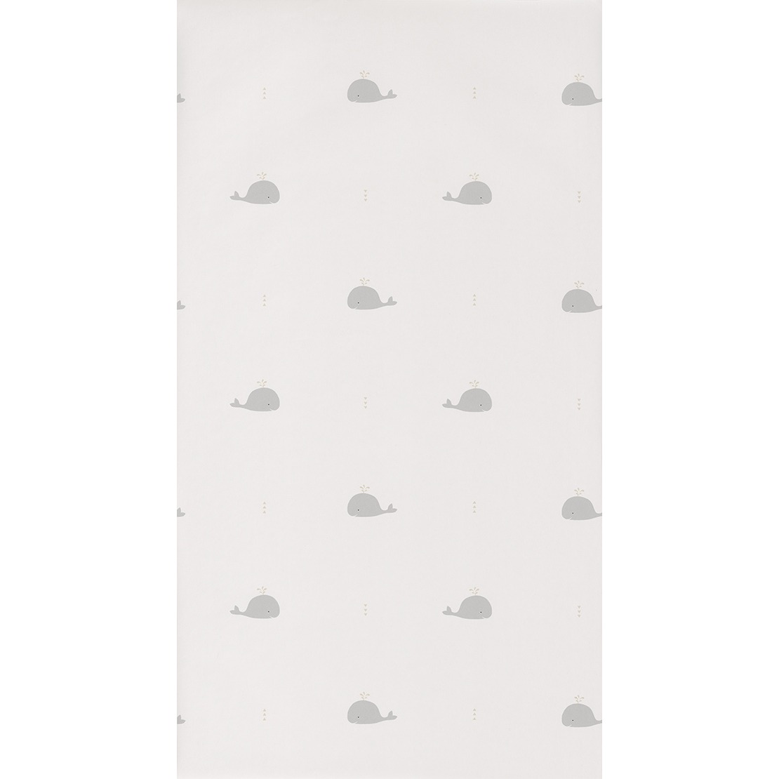 Happy dreams behang met walvisjes grijs