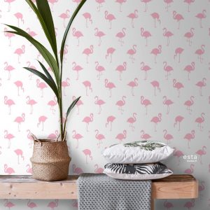 Esta Jungle Fever behang met Flamingo s 138992
