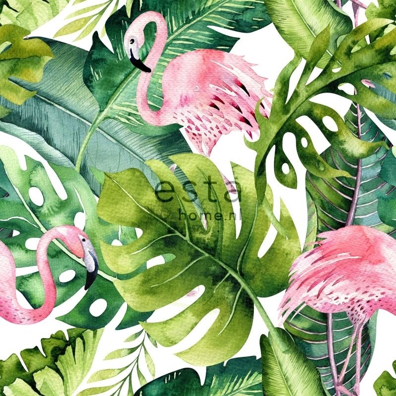 Esta Jungle Fever fotobehang XXL flamingo s tropisch 158895