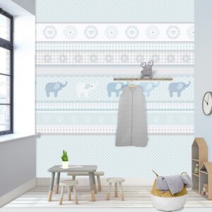 Kay&Liv Fotobehang Elephant Light bleu INK7044