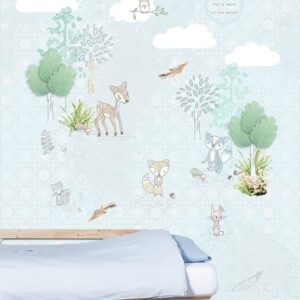 Kay&Liv Fotobehang Forest Friends Blue INK7046