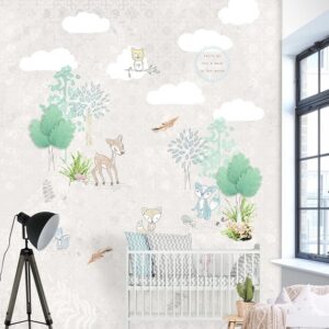Kay&Liv Fotobehang Forest Friends creme INK7047
