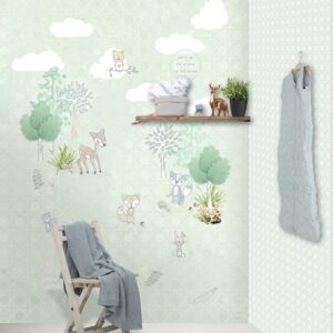 Kay&Liv Fotobehang Forest Friends Green INK7010