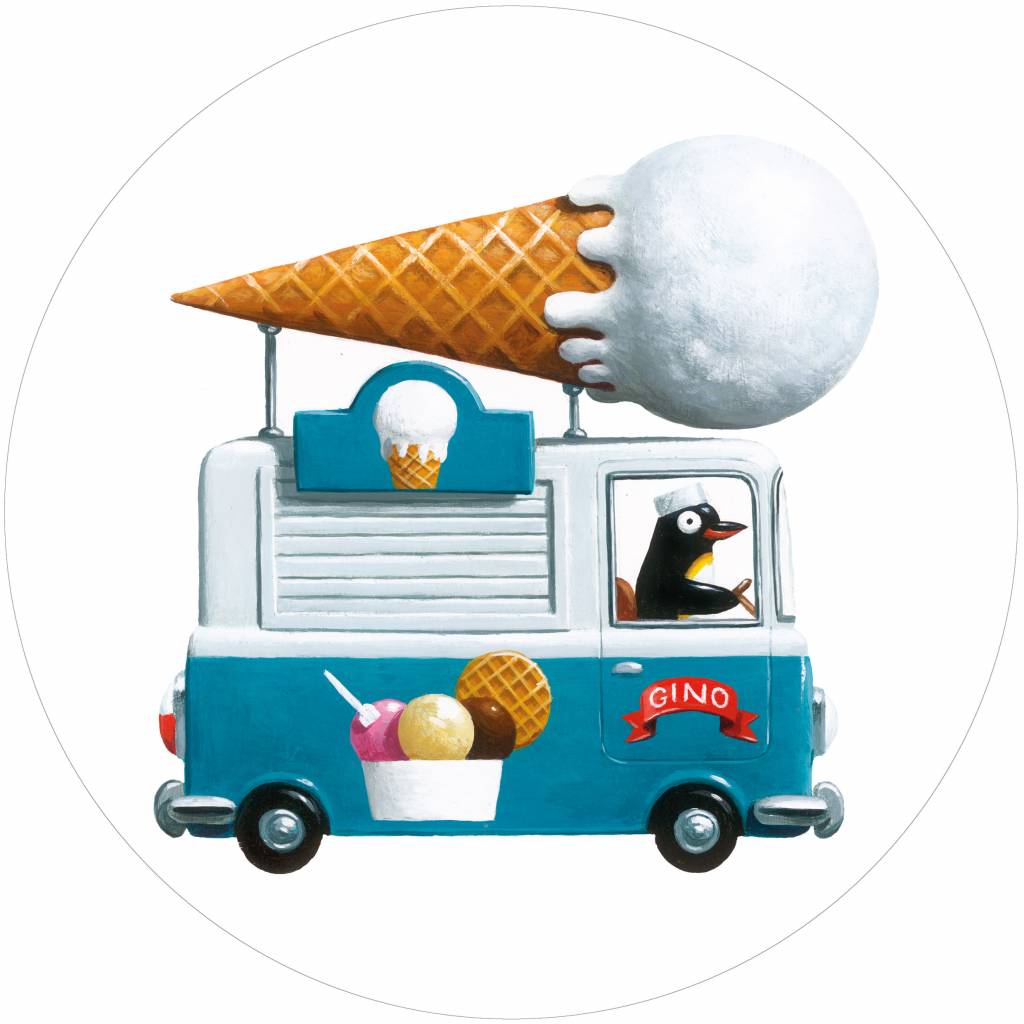 Kek Amsterdam behang cirkel Icecream Truck