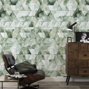 Kek Amsterdam behang Marble Mosaic groen