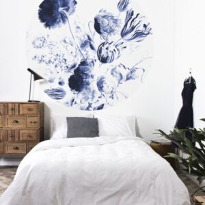 Kek behang Circle Royal bleu Flowers