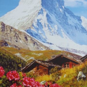 Komar fotowand Matterhorn berg blauw rood