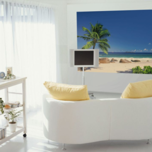 Komar fotowand Seychellen palm+zee groen blauw