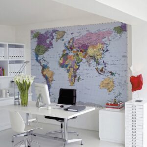 Komar fotowand World Map landkaart multikleur