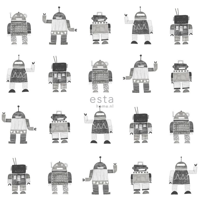 Esta Little Bandits behang met robotjes 138939