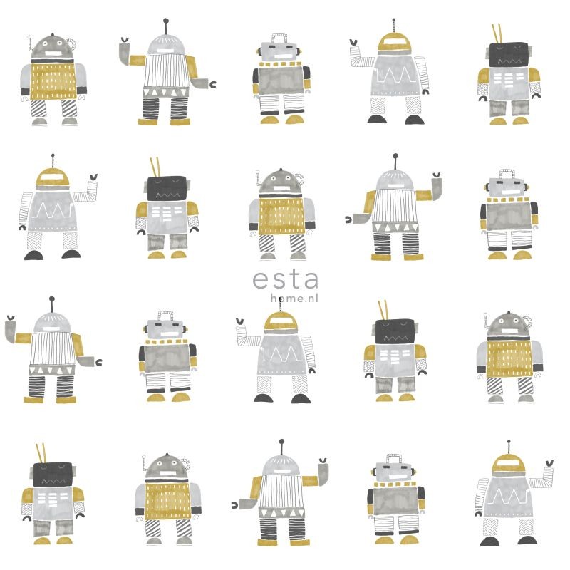 Esta Little Bandits behang met robotjes 138940