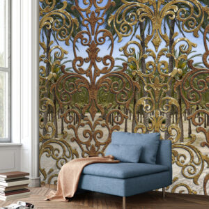 New Materials Fotobehang met Ijzeren Hekwerk INK 7071