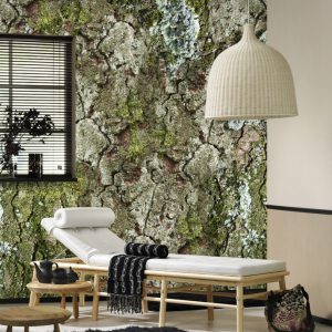 New Materials Fotobehang Stenen Muur bedekt met mos INK 7072