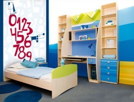 Noordwand Little fotowand Blue Drew cijfers rood