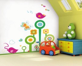 Noordwand Little fotowand Circle song vogels
