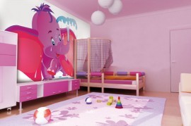 Noordwand Little fotowand Dumbo olifant paars