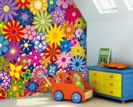Noordwand Little fotowand Flowerbed bloemen