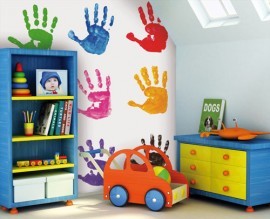Noordwand Little fotowand Handprints afdrukken