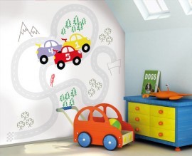 Noordwand Little fotowand Monster 2D race