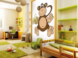 Noordwand Little fotowand My Monkey aap bruin