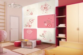 Noordwand Little fotowand Serinity bloem roze