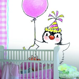 Noordwand Sweet fotowand Pinguin on Pink