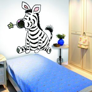 Noordwand Sweet fotowand Sitting Zebra in blue