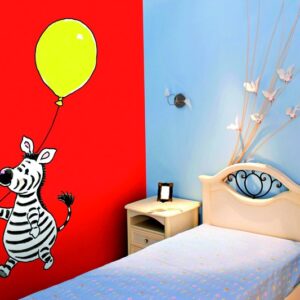 Noordwand Sweet fotowand Zebra with Balloon yellow