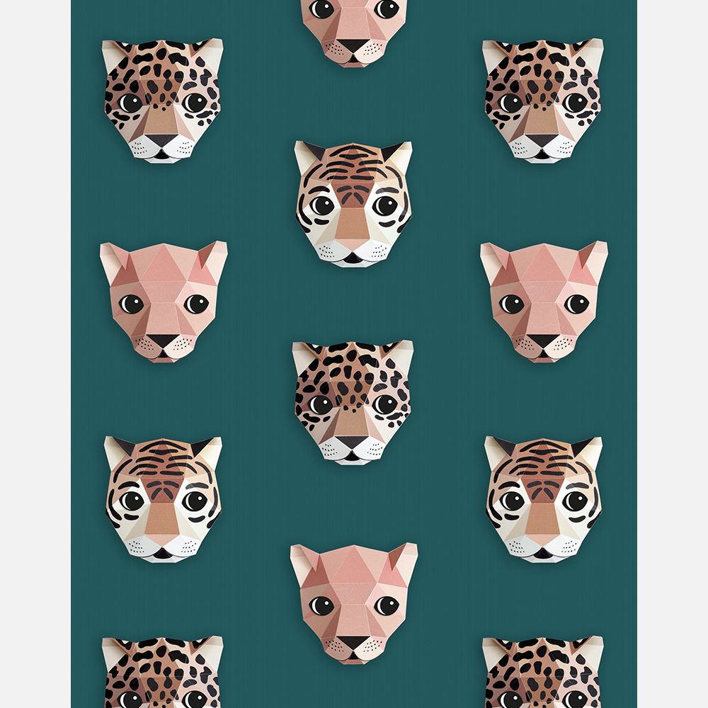 Panthera behang groen