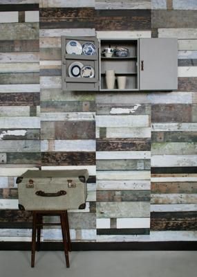 Studio Ditte Wallpower sloophout planken bruin