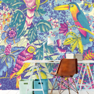 Wallpower Junior fotowand Birds in Paradise blue 364122